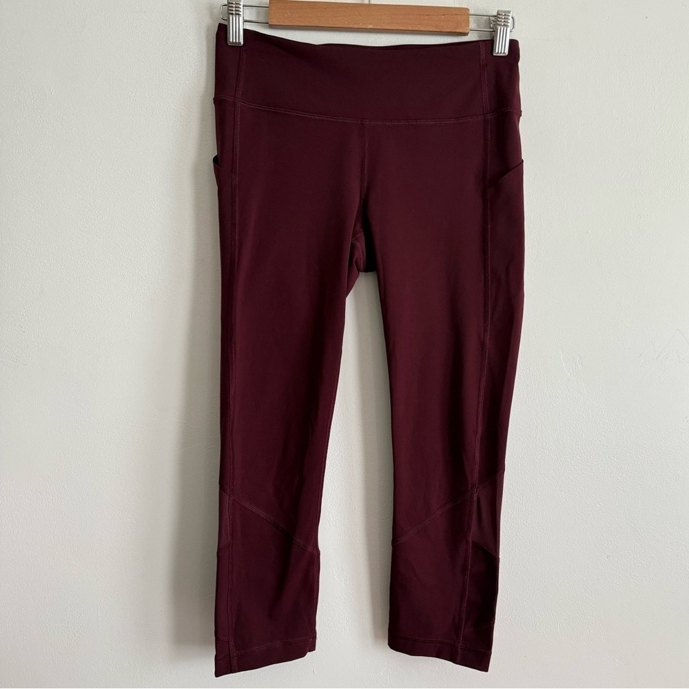 Lululemon Burgundy 6 Pace Rival Crop Full On Luxtreme 22 Inch W6AVOS